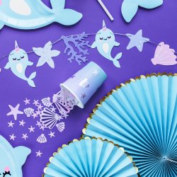 Rosetter - Lysebl / Guld - 3 stk.