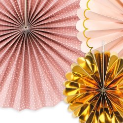 Rosetter - Lyserd / Guld - 3 stk.