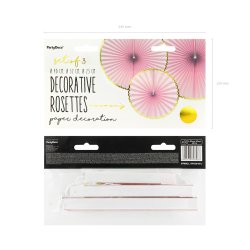 Rosetter - Lyserd / Guld - 3 stk.