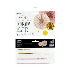 Rosetter - Lyserd / Guld - 3 stk.