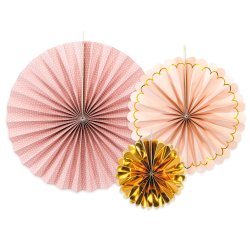 Rosetter - Lyserd / Guld - 3 stk.