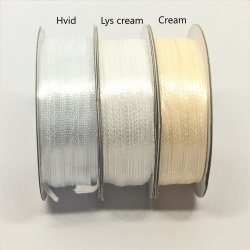 Satinbnd - Hvid - 3 mm