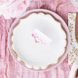 Tallerken - Hvid med guldkant - 18,5 cm