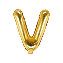 Folieballon - Bogstav V - 35 cm - Guld