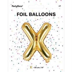 Folieballon - Bogstav X - 35 cm - Guld