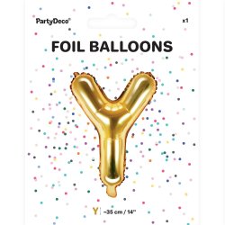 Folieballon - Bogstav Y - 35 cm - Guld