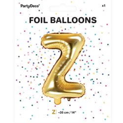 Folieballon - Bogstav Z - 35 cm - Guld