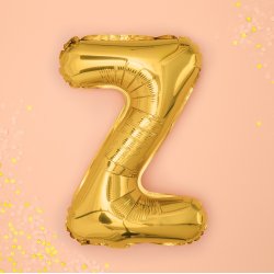 Folieballon - Bogstav Z - 35 cm - Guld