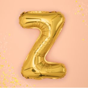 Folieballon - Bogstav Z - 35 cm - Guld