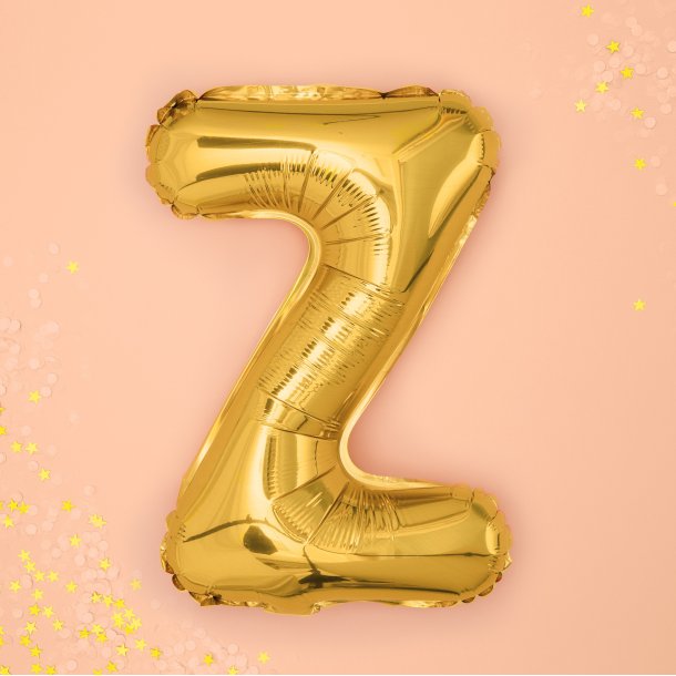 Folieballon - Bogstav Z - 35 cm - Guld