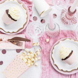 Popcorn boks - Lyserd med guldprikker - 6 stk.