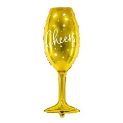 Folieballon - Champagneglas - GULD - 80 cm