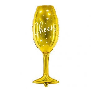 Folieballon - Champagneglas - GULD - 80 cm
