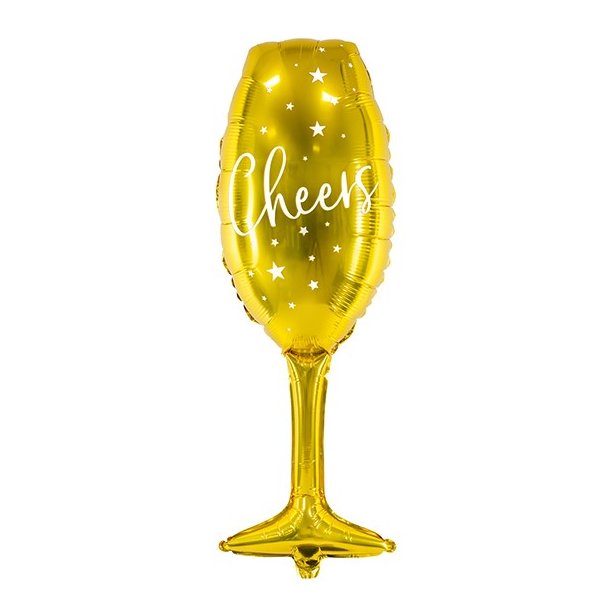 Folieballon - Champagneglas - GULD - 80 cm