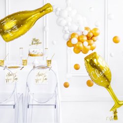 Folieballon - Champagneglas - GULD - 80 cm