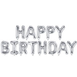 Folieballon - HAPPY BIRTHDAY - Slv