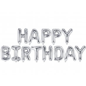 Folieballon - HAPPY BIRTHDAY - Slv