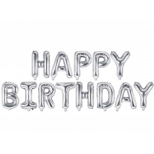 Folieballon - HAPPY BIRTHDAY - Slv