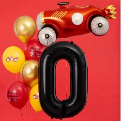 Folieballon - SORT - TAL 0 - 86 cm