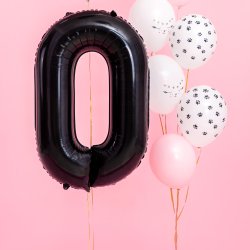 Folieballon - SORT - TAL 0 - 86 cm