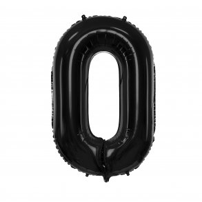 Folieballon - SORT - TAL 0 - 86 cm