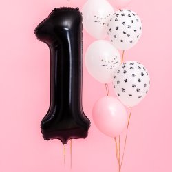 Folieballon - SORT - TAL 1 - 86 cm