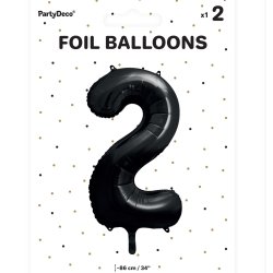 Folieballon - SORT - TAL 2 - 86 cm