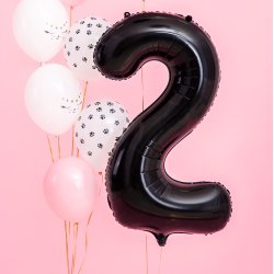 Folieballon - SORT - TAL 2 - 86 cm