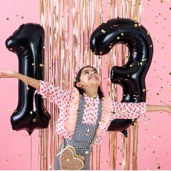 Folieballon - SORT - TAL 3 - 86 cm