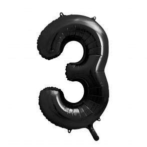 Folieballon - SORT - TAL 3 - 86 cm