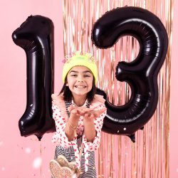 Folieballon - SORT - TAL 3 - 86 cm