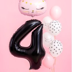  Folieballon - SORT - TAL 4 - 86 cm