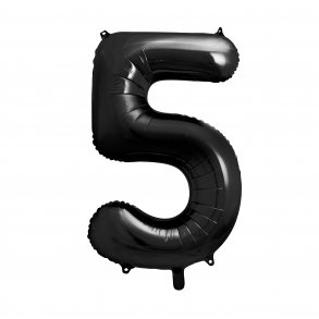 Folieballon - SORT - TAL 5 - 86 cm