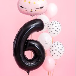 Folieballon - SORT - TAL 6 - 86 cm