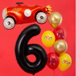 Folieballon - SORT - TAL 6 - 86 cm