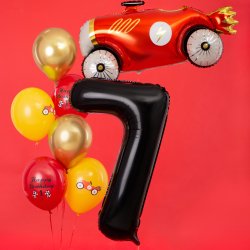 Folieballon - SORT - TAL 7 - 86 cm