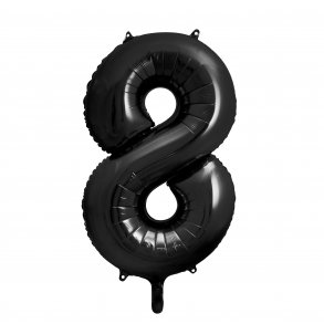 Folieballon - SORT - TAL 8 - 86 cm