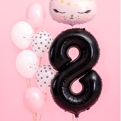 Folieballon - SORT - TAL 8 - 86 cm