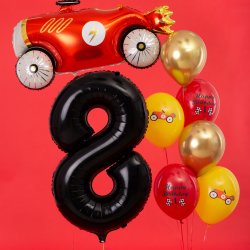 Folieballon - SORT - TAL 8 - 86 cm