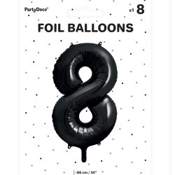 Folieballon - SORT - TAL 8 - 86 cm