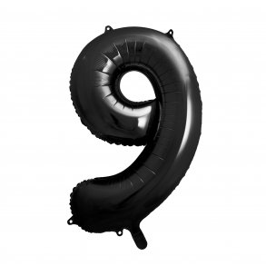 Folieballon - SORT - TAL 9 - 86 cm