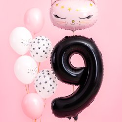 Folieballon - SORT - TAL 9 - 86 cm