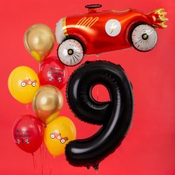 Folieballon - SORT - TAL 9 - 86 cm