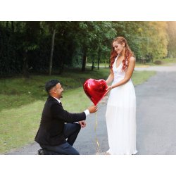 Folieballon - HJERTE - Rd 45 cm