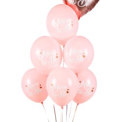 Balloner - Mom To Be - Lyserd - 6 stk.