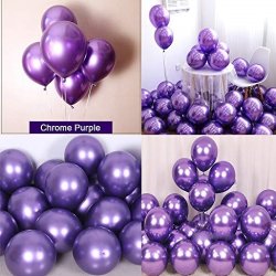 Chrome Ballon - Lilla - 10 stk.