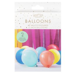Balloner til ramme / Stativ - Regnbue mix - Mini - 40 stk.