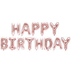 Folieballon - HAPPY BIRTHDAY - Rosa guld