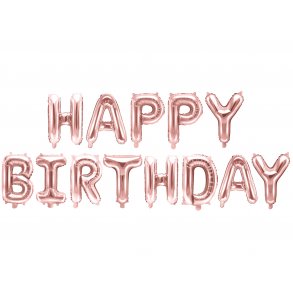 Folieballon - HAPPY BIRTHDAY - Rosa guld