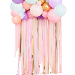 Ballonbue og backdrop streamer st - Pastel